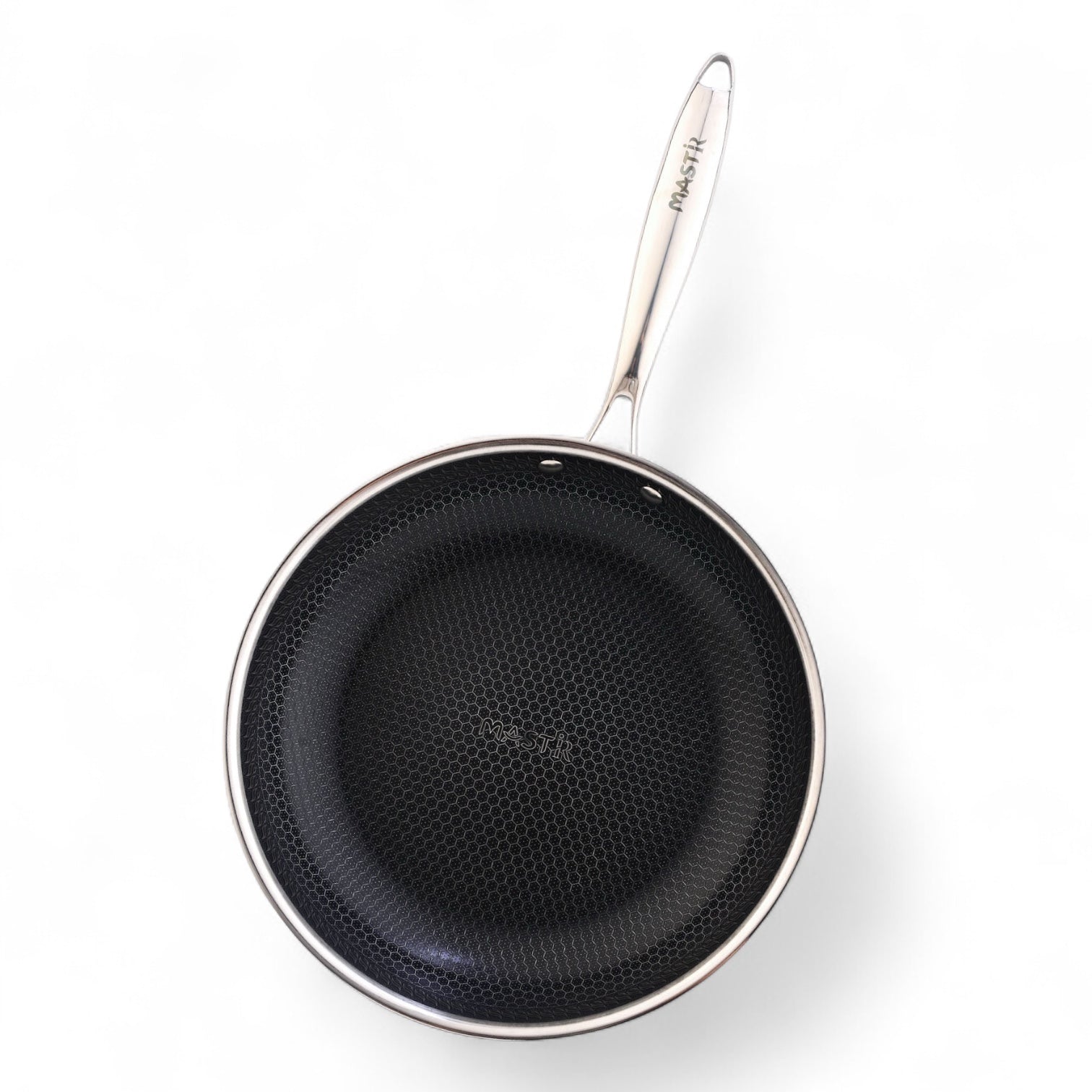 Mastir Stainless Steel Frypan with Lid – Hybrid Honeycomb Nonstick, PFOA-Free & EU Approved – Healthy Cooking Pan, Stay-Cool Handle, Induction & Oven Safe – 24/26/28 cm