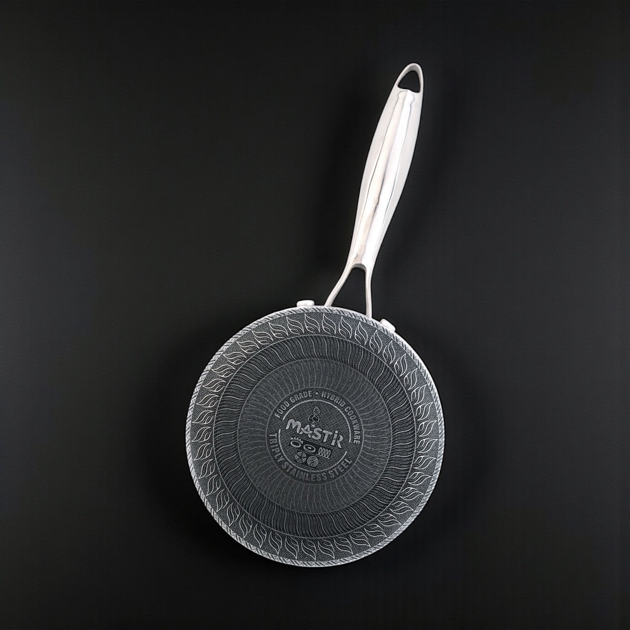 Mastir Stainless Steel Sauce Pan with Glass Lid – Hybrid Honeycomb Nonstick, PFOA-Free & EU Approved – Stay-Cool Handle, Induction, Oven & Dishwasher Safe – 16/18 cm
