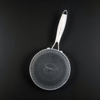 Mastir Stainless Steel Sauce Pan with Glass Lid – Hybrid Honeycomb Nonstick, PFOA-Free & EU Approved – Stay-Cool Handle, Induction, Oven & Dishwasher Safe – 16/18 cm